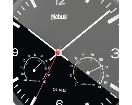 Mebus Uhr mit Temperatur- und Luftfeuchtigkeitsanzeige
