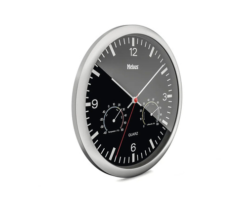 Mebus Wanduhr mit Thermometer und Hygrometer