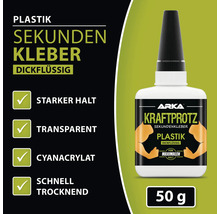 ARKA Kraftprotz Sekundenkleber Plastik dickflüssig 50 g