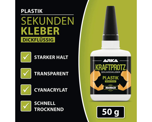 Arka Kraftprotz Sekundenkleber für Kunststoff, 50 g