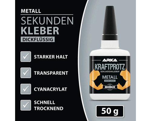 Arka Kraftprotz Metall Sekundenkleber, 50 Gramm