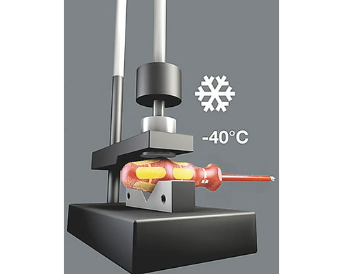 Schraubendreher im Kältetest bei minus 40 Grad