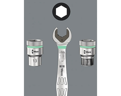 Wera Maulschlüssel mit Steckschlüsseleinsätzen und Sechskant