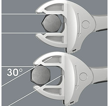 Verstellbarer Schraubenschlüssel im Einsatz mit 30 Grad Winkelversatz