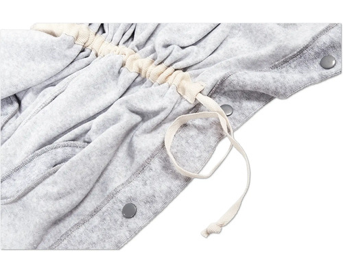 Graues Kleid mit Kordelzug und Druckknöpfen