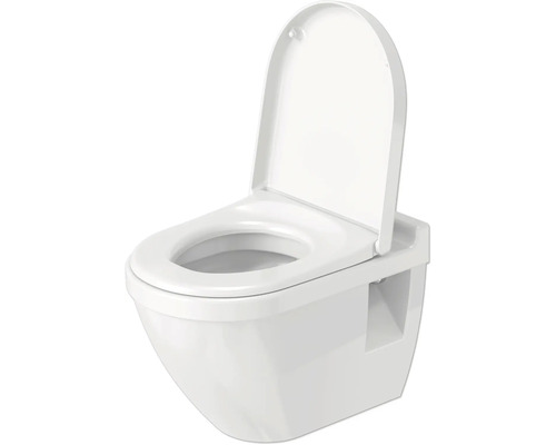 Wand-Tiefspültoilette mit offenem Spülrand und Toilettensitz