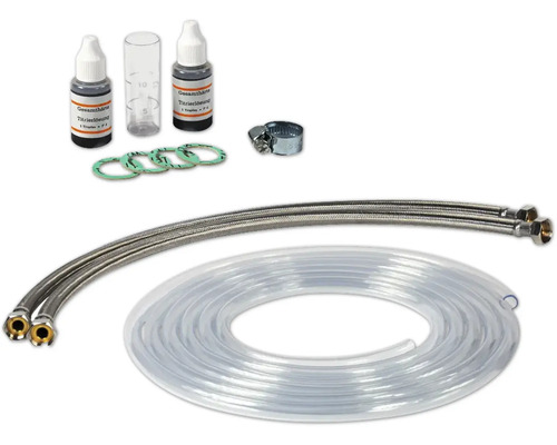 Wasserenthärtungsanlage Installationsset mit Schläuchen, Dichtungen, Flaschen und Zubehör