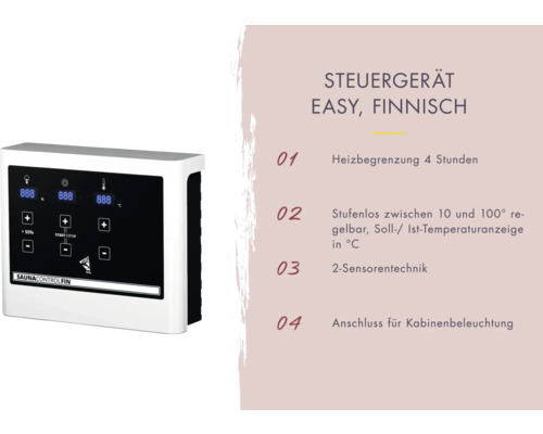 Elementsauna Karibu Armira 2 inkl. 9 kW Ofen u.ext.Steuerung ohne Dachkranz mit Ganzglasfensterfront