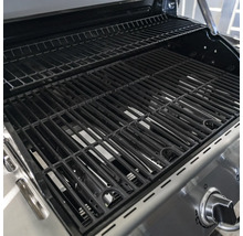 Gasgrill Nexgrill 4B Evolution schwarz 4 Brenner 3,23 kW Grillfläche 44x64 cm + Seitenbrenner inkl. Ablage, Deckelthermometer, Fettauffangschale, Grillbesteckhalter, Seitentisch, Warmhalterost