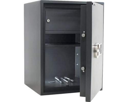 Offener Möbeltresor mit Zahlenschloss und Montagematerial