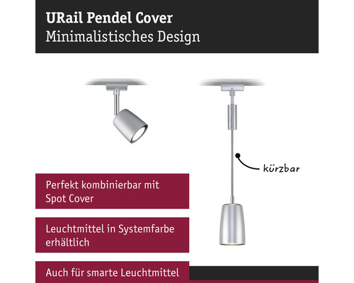 URail Pendelleuchte mit minimalistischem Design zur Kombination mit Spot Cover