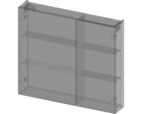 Spiegelschrank mit zwei Türen und Innenregalen für das Badezimmer