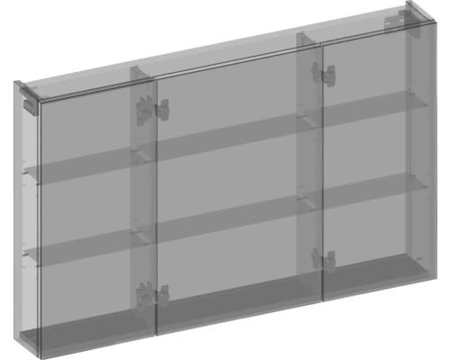 Badezimmerspiegelschrank mit drei Türen und Innenregalen