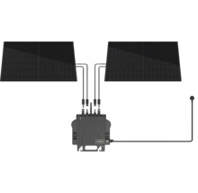 Zwei Solarmodule verbunden mit einem Mikrowechselrichter