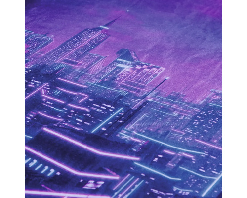 Abstrakte Darstellung einer Stadt mit leuchtenden Linien