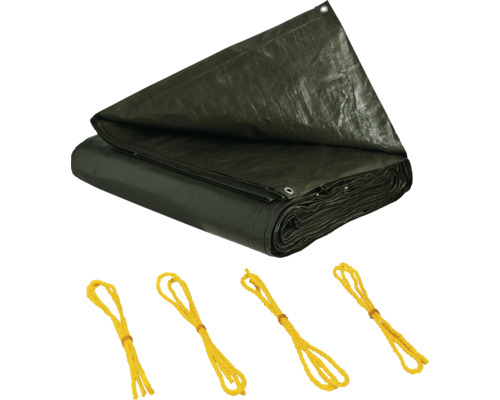 Abdeckplane mit Ösen und Befestigungsseilen