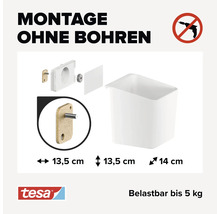 Tesa Klebelösung zur Montage ohne Bohren mit maximaler Belastbarkeit von 5 Kilogramm