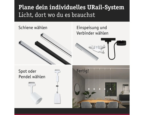 Darstellung eines U-Rail Systems zur individuellen Lichtplanung