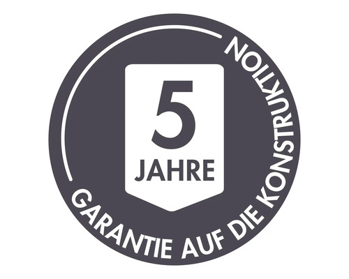 Fünf Jahre Garantie auf die Konstruktion