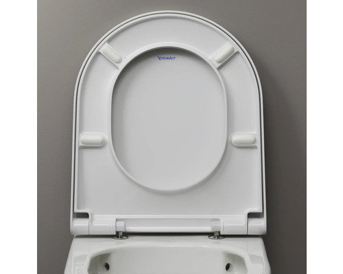 Geöffneter Toilettensitz mit Duravit Logo