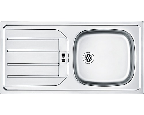 Spüle aus Edelstahl mit Abtropffläche