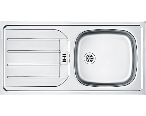 Spüle aus Edelstahl mit Abtropffläche