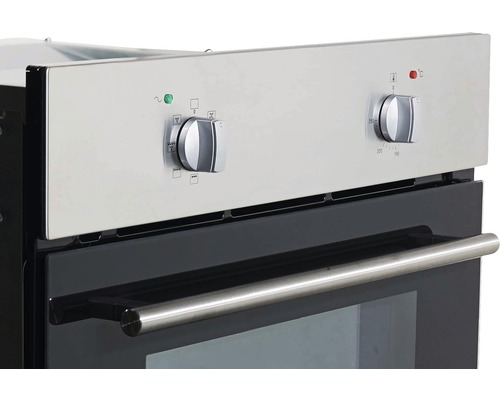 Nahaufnahme eines Backofens mit Temperaturregler und Funktionswahlschalter