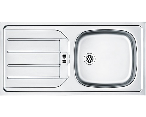 Spüle aus Edelstahl mit Abtropffläche