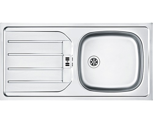 Spüle aus Edelstahl mit Abtropffläche