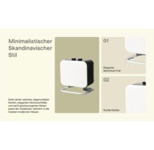 Heizkörper im minimalistischen, skandinavischen Stil mit Aluminiumfuß