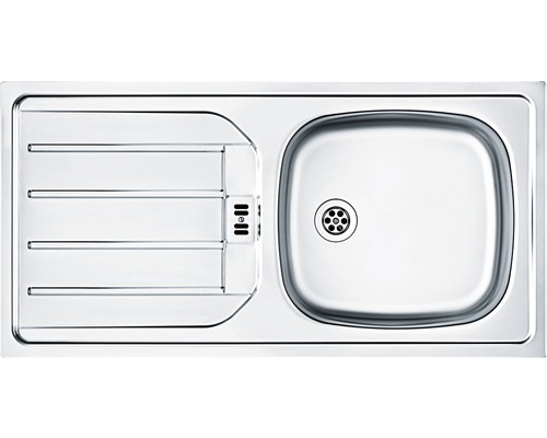 Spüle aus Edelstahl mit Abtropffläche