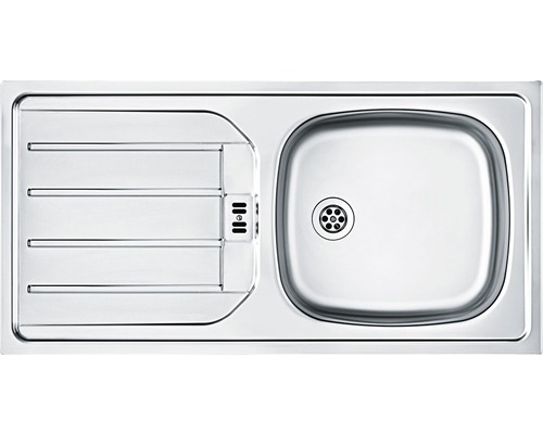 Spüle aus Edelstahl mit Abtropffläche