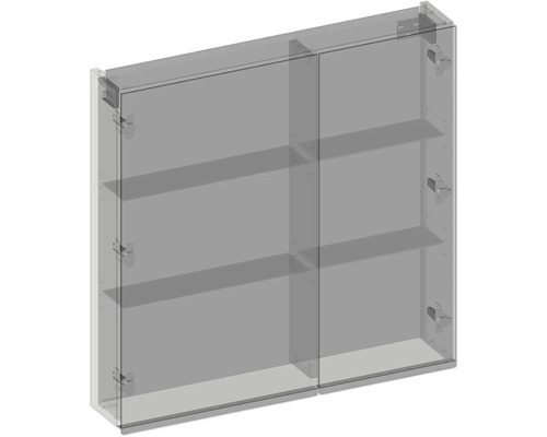 Wandvitrine mit zwei Glastüren und Regalböden für die Wandmontage