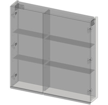 Doppel-Spiegelschrank mit Regalböden
