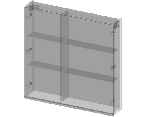 Doppel-Spiegelschrank mit Regalböden