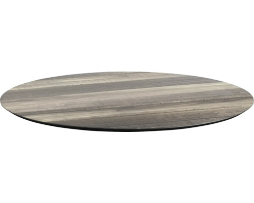 Tischplatte in runder Form mit Holzoptik