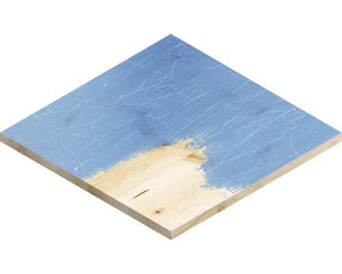 Holzplatte mit blauem Anstrich