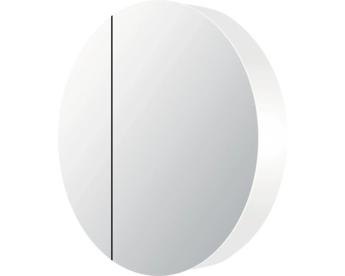 Spiegelschrank DSK Silver Style 60 x 8,9 x 60 cm alufarben 1-türig LED IP 44 Runder Spiegel mit einfacher Ausführung