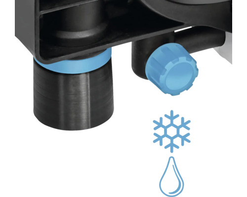 Detailansicht einer Armatur mit Kaltwassersymbol