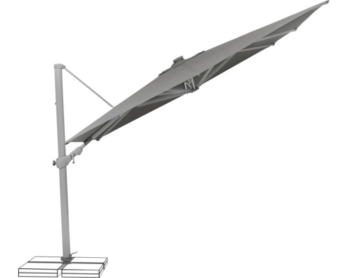 Freiarm-Sonnenschirm mit Sockel