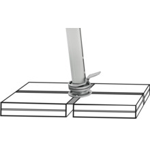 Sockel für Sonnenschirm mit Fußhebel und Platten