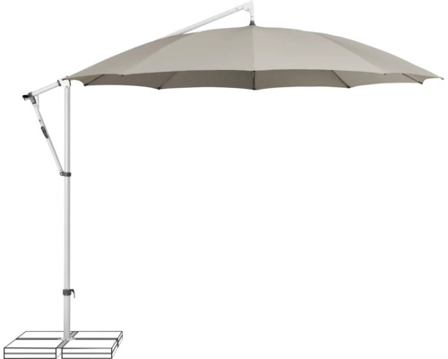 Freiarm-Sonnenschirm mit Sockel für den Garten oder die Terrasse