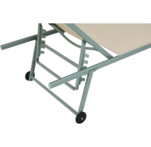 Liegestuhl Travis 55 x 185 x 97 cm Stahl grün beige