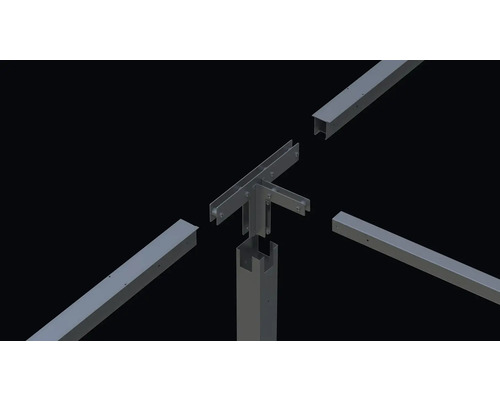 Detailaufnahme von Stahlprofilen zur Konstruktion eines Bauprojekts