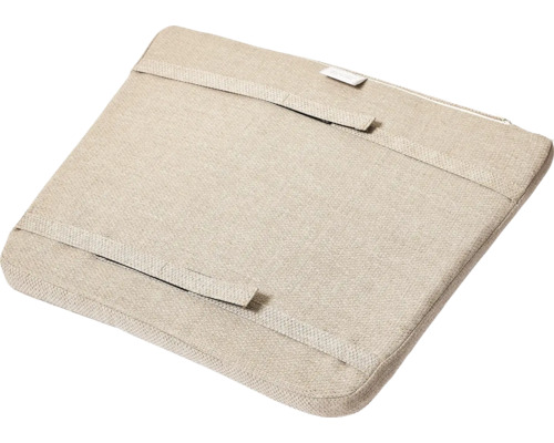 Beige Laptoptasche aus Stoff mit Reißverschluss