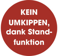 Kein Umkippen dank Standfunktion