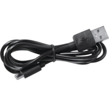 Schwarzes USB-Kabel mit Micro-USB und USB-A Anschlüssen