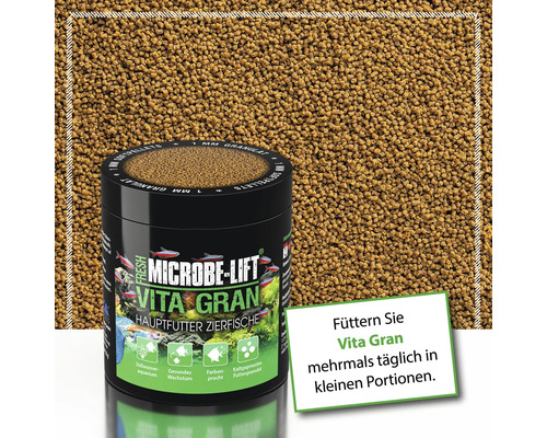 Microbe-Lift Vita Gran Zierfischfutter im Behälter mit Granulat
