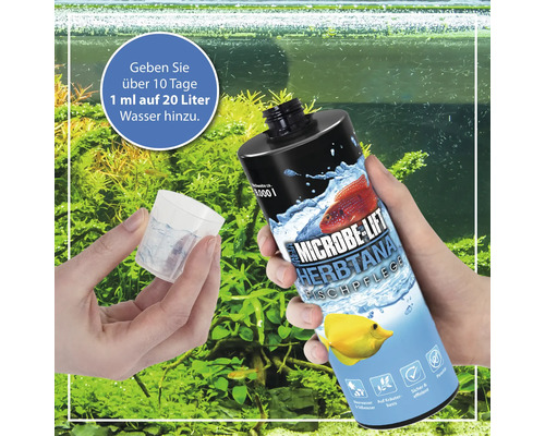 Microbe Lift Herbtana Fischpflege Produktpräsentation mit Dosierhinweis