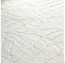 Nahaufnahme einer weißen Strukturtapete mit Blattmuster